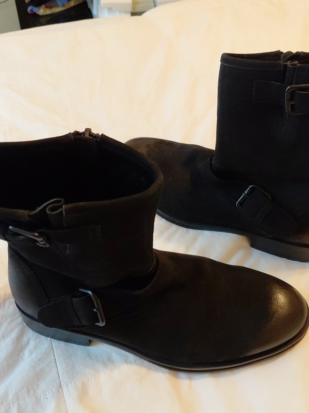Kenneth Cole New York Men's Hugh Boot C Leather Moto NWOB 9.5 Black